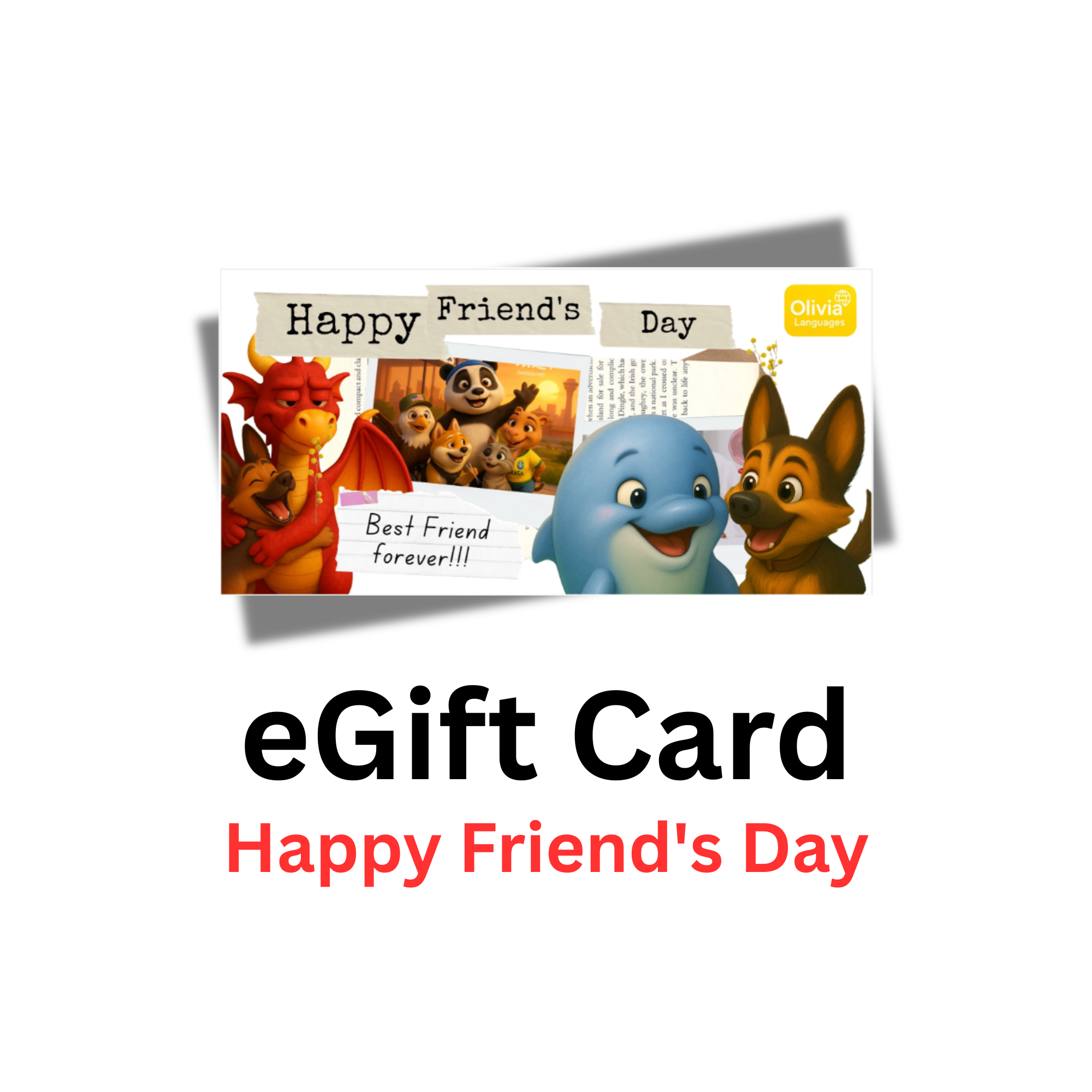 Cartão Presente Eletrônico - Feliz Dia do Amigo