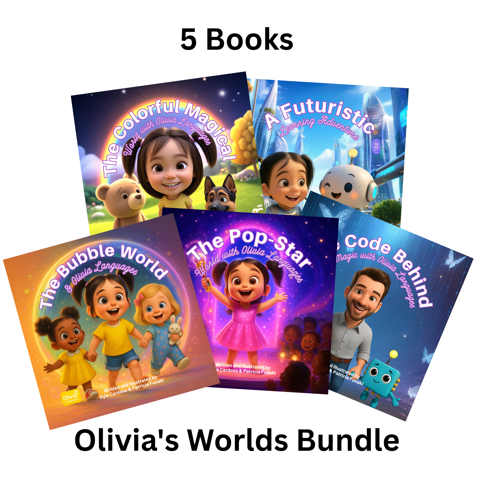 Pacote de livros de histórias da série 5 dos mundos de Olivia